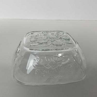 -216- GLASSWARE | Marked Indonesia Clear Glass Covered Dish
