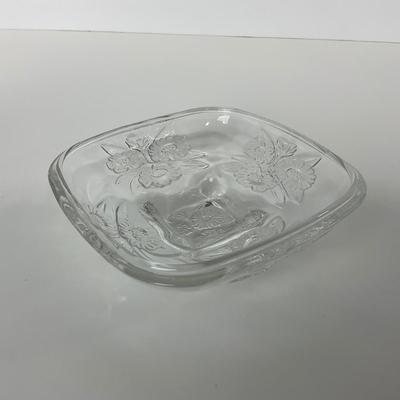 -216- GLASSWARE | Marked Indonesia Clear Glass Covered Dish