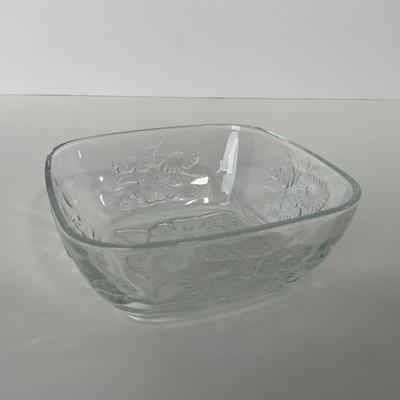 -216- GLASSWARE | Marked Indonesia Clear Glass Covered Dish