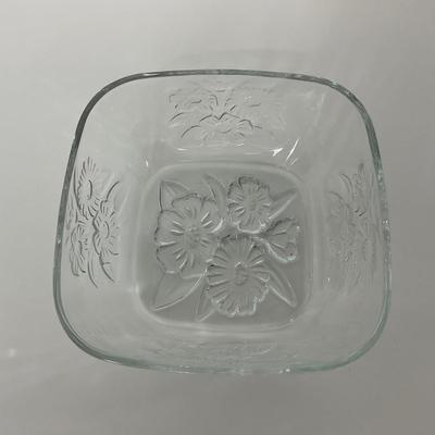 -216- GLASSWARE | Marked Indonesia Clear Glass Covered Dish