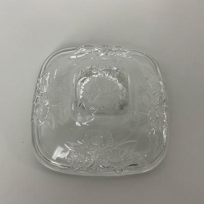 -216- GLASSWARE | Marked Indonesia Clear Glass Covered Dish
