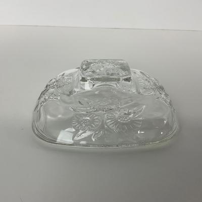 -216- GLASSWARE | Marked Indonesia Clear Glass Covered Dish