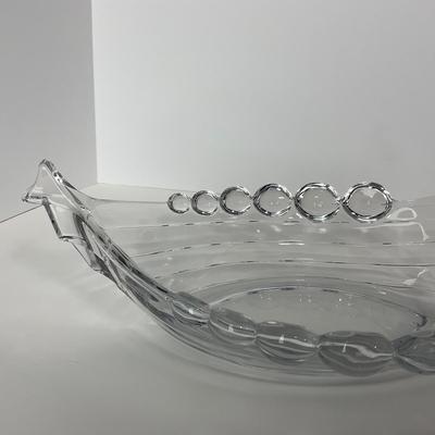 -220- DUNCAN MILLER | Crystal Viking Ship Serving Bowl