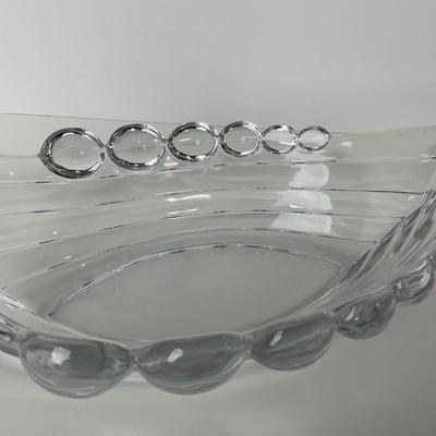 -220- DUNCAN MILLER | Crystal Viking Ship Serving Bowl