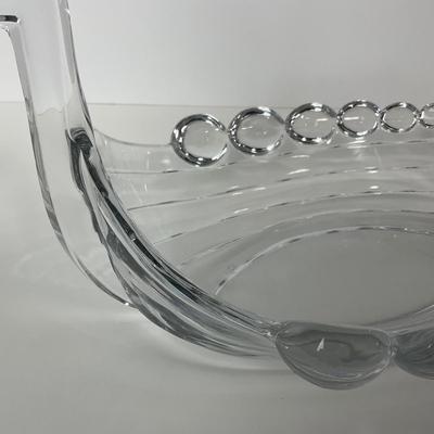 -220- DUNCAN MILLER | Crystal Viking Ship Serving Bowl