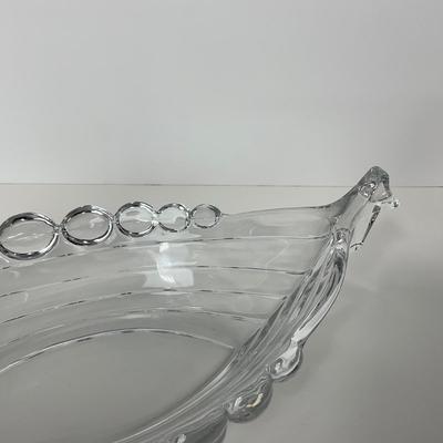 -220- DUNCAN MILLER | Crystal Viking Ship Serving Bowl