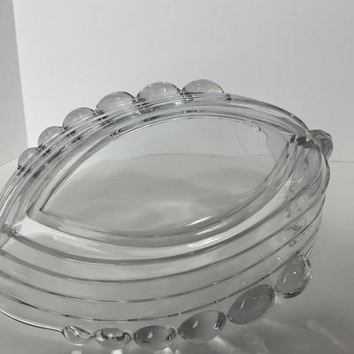 -220- DUNCAN MILLER | Crystal Viking Ship Serving Bowl