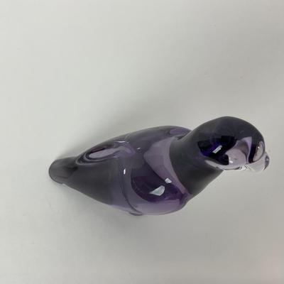 -225- BACCARAT | Purple Marked & Signed Parrot
