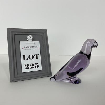 -225- BACCARAT | Purple Marked & Signed Parrot