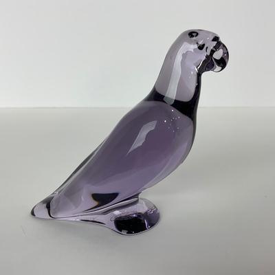-225- BACCARAT | Purple Marked & Signed Parrot