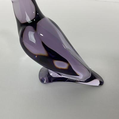 -225- BACCARAT | Purple Marked & Signed Parrot