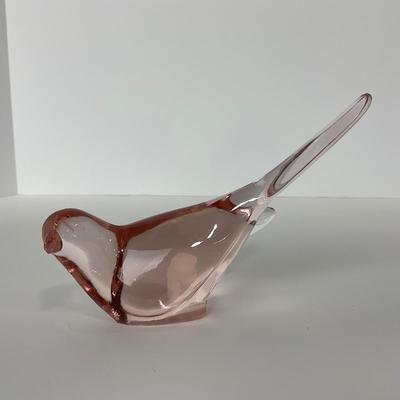 -229- FENTON | Marked Light Pink Happiness Bird Long Tail