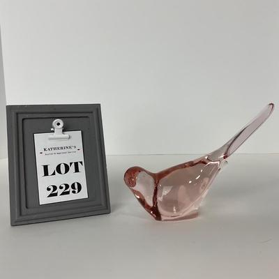-229- FENTON | Marked Light Pink Happiness Bird Long Tail