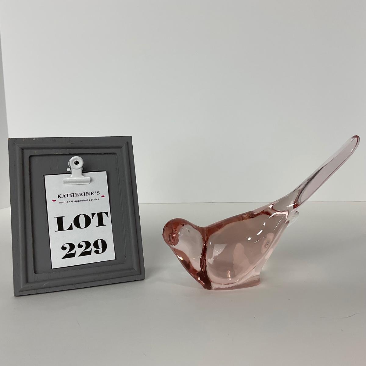 229 FENTON Marked Light Pink Happiness Bird Long Tail