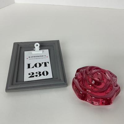 -230- UNMARKED | Pink Rose Paperweight