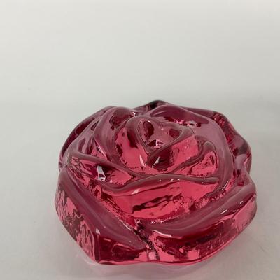 -230- UNMARKED | Pink Rose Paperweight