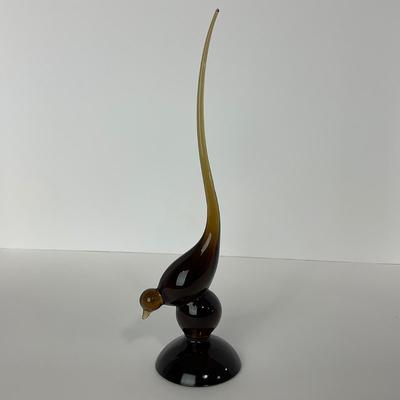 -235- VIKING | Mid Century Brown Long Tail Bird