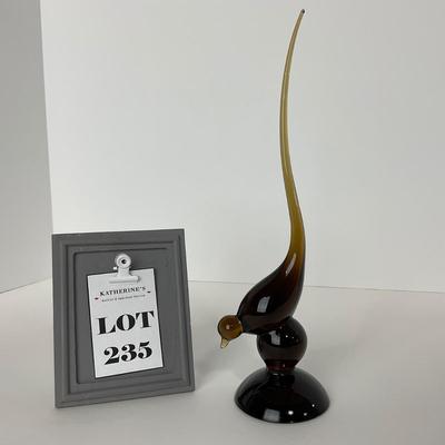 -235- VIKING | Mid Century Brown Long Tail Bird