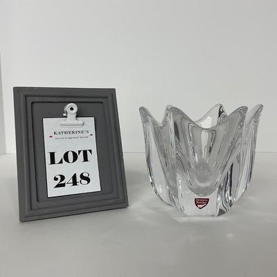 -248- ORREFORS | Signed & Sticker Small Crystal Vase
