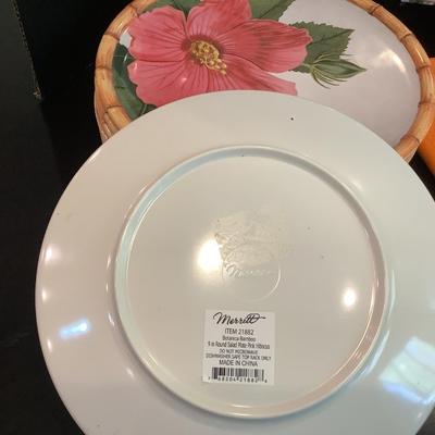 206 Flamingo Melamine Tray, Nesting Mixing Bowls, Hibiscus Plates, Oven Mitts