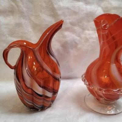 2 Pieces Lutetian Blown Italian Glass