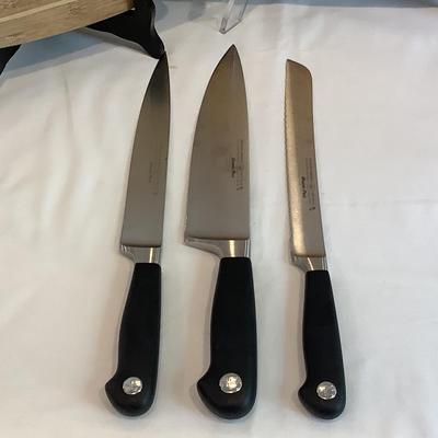 214 Wusthof Grand Prix Edition Gourmet Knives with Sharpener and Two Cutting Boards