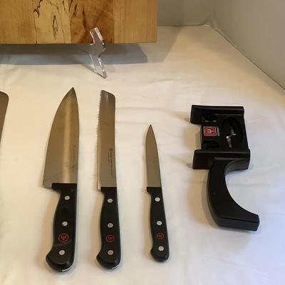 214 Wusthof Grand Prix Edition Gourmet Knives with Sharpener and Two Cutting Boards