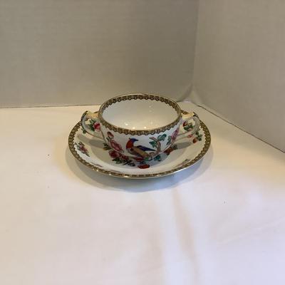 215 Floral Luncheon Set Whieldon Ware Pheasant, Limoges Butter Pats, Mikasa Serving Plate, Pimpernel Coasters