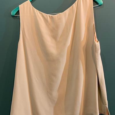 Liz Claiborne Collection Reversible Silk Shell Top - Size 14, Cream and Blush