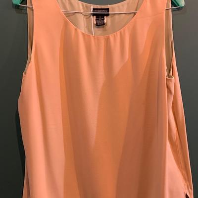 Liz Claiborne Collection Reversible Silk Shell Top - Size 14, Cream and Blush