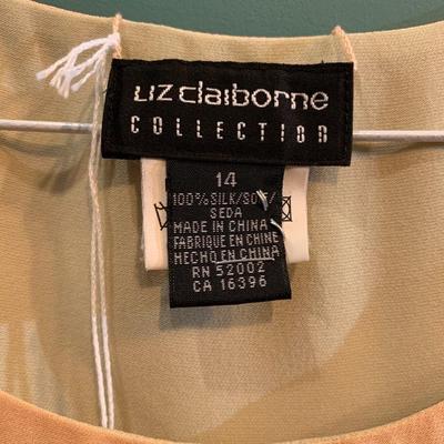 Liz Claiborne Collection Reversible Silk Shell Top - Size 14, Cream and Blush