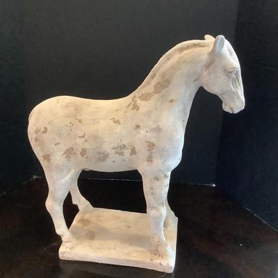 231 Large Faux Stone Tang Horse Decor Statue