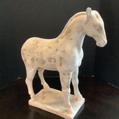 231 Large Faux Stone Tang Horse Decor Statue