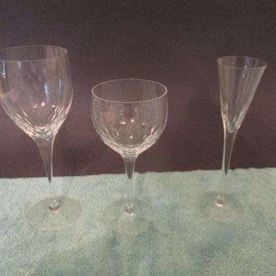 Set of 17 Stemmed Crystal Glasses Various Sizes and Function Crystal Glasses Lot 6