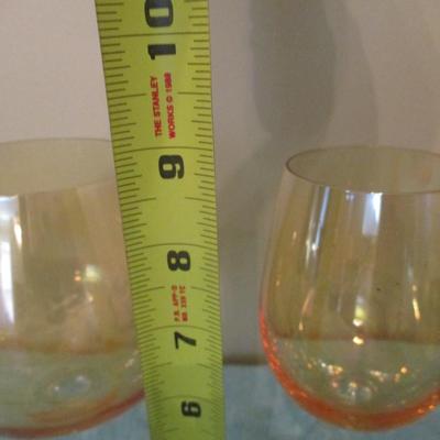 12 Amber Wine Glasses