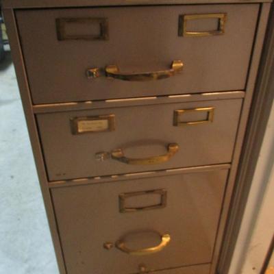 Vintage Steel Case Three Drawer File Card and Document Cabinet