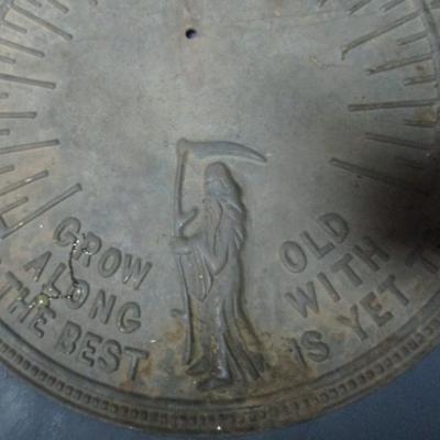 Vintage Cast Metal 'Grow Old with Me' Sundial