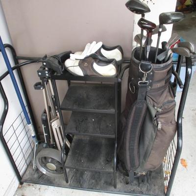 Golf Bag & Cart With Metal Organizer