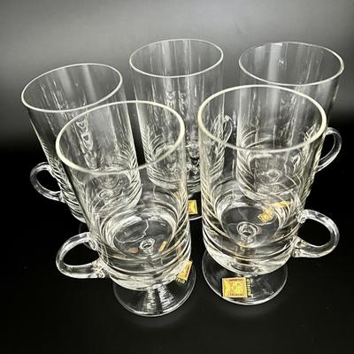 70â€™s Vintage Blefeld Pasabahce Turkish Crystal Tall Mugs (5)