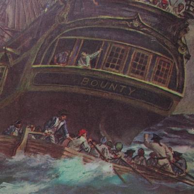 Vintage Copy of Mutiny on the Bounty Charles Nordhoff Adventure Book Club Edition