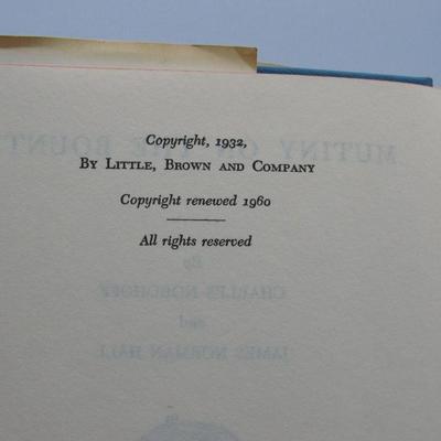 Vintage Copy of Mutiny on the Bounty Charles Nordhoff Adventure Book Club Edition