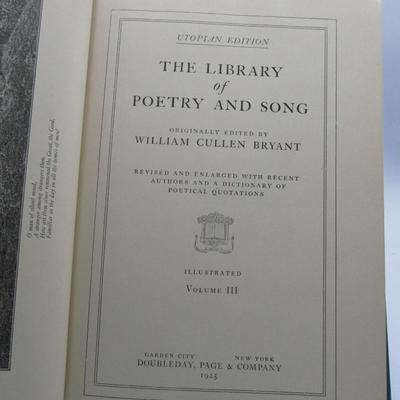 Antique Poetry Art Utopian Edition The Library of Poetry and Song Volume III