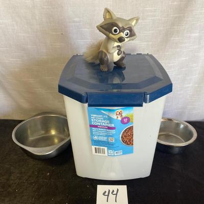 Dog Food Storage and Bowls