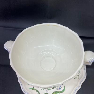 Gein "Oiseaux De Paradis" France Lovely Floral Bird of Paradise Centerpiece Bowl Perfect
