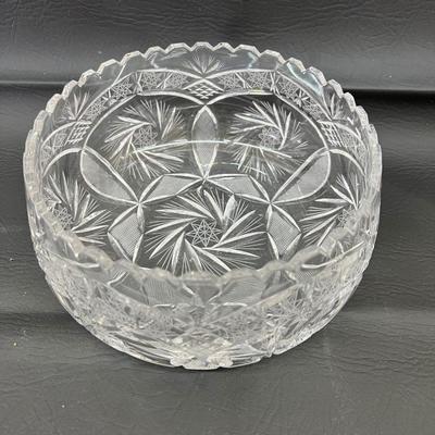 Star of David Cut Glass Bowl 8"