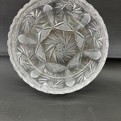 Star of David Cut Glass Bowl 8"
