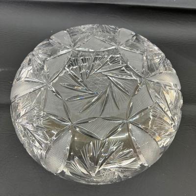 Star of David Cut Glass Bowl 8"