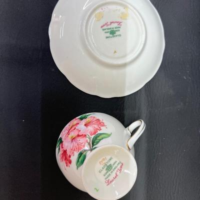 Gladestone Bone China Cup and Saucer England Laurel Time