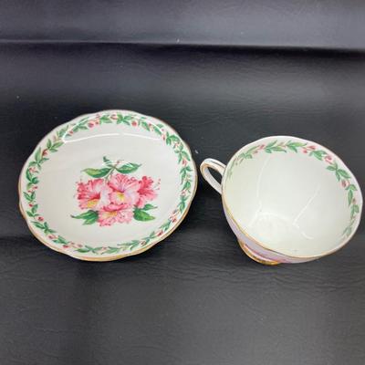 Gladestone Bone China Cup and Saucer England Laurel Time