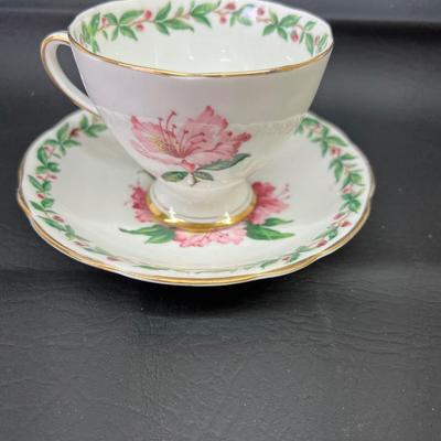 Gladestone Bone China Cup and Saucer England Laurel Time